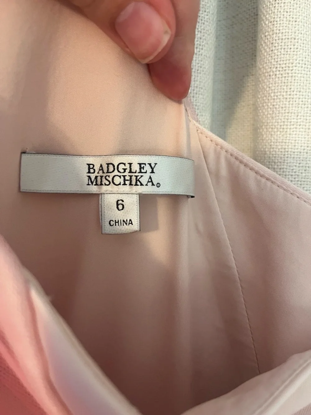 Badgley Mischka Pink One-Shoulder Tulle Ball Gown - Picture 2 of 5